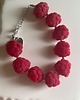 bransoletki - inne Realistyczna bransoletka malinowa z glinki polimerowej, handmade 4