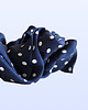 gumki do włosów Scrunchie MIDI granatowa w kropki 1