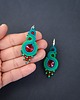 kolczyki soutache Ronja 16 czerwono-zielone kolczyki z sutaszu, srebro. 2