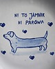 patery i talerze Talerz ceramiczny na ciasto "Ni to jamnik ni parówka" 2