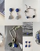 bransoletki z kamieni naturalnych Bransoletka RAW z cienkim łańcuchem, lapis lazuli, czarny turmalin 4