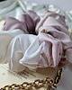 gumki do włosów Scrunchie Marshmallow XL - gumka do włosów szarofioletowa ecru łączona 1