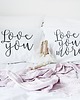 poduszki z napisami Poszewki na poduszki z napisami LOVE YOU & LOVE  1