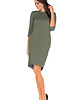 sukienki midi damskie Sukienka tuba z kieszeniami, Halina, zielony 1