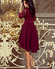 sukienki mini damskie 210-1 NICOLLE sukienka z dłuższym tyłem bordo 2