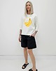 t-shirt damskie Bawełniana bluzka z bananami o luźnym kroju z rękawem 3/4 3