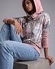 bluza z kapturem damska Bluza Auri Lili Guna Paryż różowe parasolki oversize M/38 unikat 1