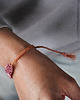 bransoletki na sznurku Mini bransoletka handmade , wiązana na supełek - róż 4