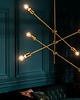 lampy wiszące Lampa wisząca złota metalowa 100x86x10cm 1