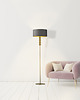 lampy podłogowe Czarna lampa podłogowa w stylu glamour ze złotym kloszem BERMUDY GOLD 2