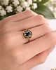 pierścionek z żywicy Regulowany pierścionek z kwiatami klasyczny czarny 1