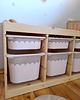 meble do pokoju dziecka Naklejki na pojemniki Trofast Ikea falbanka biała 5