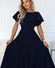 sukienki maxi damskie 694-4 MIRELLA Elegancka rozkloszowana sukienka maxi z cekinami - granat 5