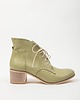 botki damskie BOTKI NA 5 CM KLOCKU - SKÓRA NATURALNA - MODEL 482 - KOLOR JASNY KHAKI 2