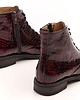 botki damskie Botki skórzane - suwak + sznurówki - kolor bordowy   (6386) 1