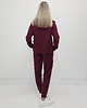 komplety damskie Anisa minimalistyczny lekko dopasowany komplet spodnie i bluza - Cherry 2