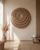 Ozdoby na ścianę Rozeta asymetria, makrama ścienna Boho z juty , naturalna, minimalistyczna 1