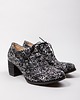 półbuty damskie OKSFORDKI NA 6 CM SŁUPKU - S. NATURALNA - MODEL 251-CZARNO-BIAŁY MARMUR 1