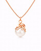 złote naszyjniki Ośmiornica z białą perłą- naszyjnik srebro, złoto, różowe złoto 2