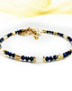 bransoletki z kamieni naturalnych Bransoletka z lapis lazuli , granatowa bransoleta z perłą i rozetą 6