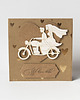 kartki scrapbooking Kartka ślubna z parą młodą na motocyklu 1