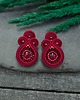 kolczyki soutache Kolczyki sutasz bordowe sztyfty małe Gracia z kryształkami 2