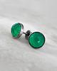 kolczyki srebrne Kolczyki z zielonym agatem, srebro 1