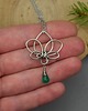 wisiory Wisiorek kwiat lotosu zielony onyks wire wrapping 1