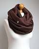 szale damskie BRĄZOWY Zimowy komin damski, szalik bawełniany na zimę, duży komin oversize 3