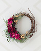 wianki bożonarodzeniowe Asymetryczny wieniec fuksja i złoto (26cm) 5