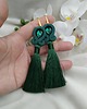 kolczyki soutache Kolczyki zielone butelkowe długie chwosty 2