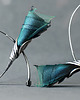 kolczyki wire wrapping Srebrne kolczyki koła w kolorze teal green 4