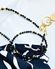 chokery BLACK SPARKLE  Krótki Naszyjnik  SPINEL, czarno złoty naszyjnik z monetą 6