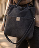 torby na ramię Sztruksowa torebka z kieszeniami Czarna 2