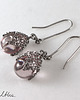 kolczyki wire wrapping Jasnoróżowe w siateczce - kolczyki (lub klipsy) 1