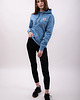 bluza z kapturem damska Bluza niebieska bawełna organiczna GOTS 1