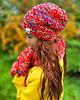 czapki damskie Czapka ręcznie robiona MERINO 50% EXPLORER ,,Czerwienie" 5