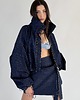 kurtki damskie Krótka kurtka bomber collar denim dark blue 8