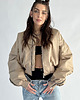 kurtki damskie Krótka kurtka bomber mocca zipper 1