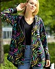 bluza z kapturem damska Bluza Long Back palmy 4