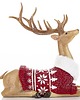 dekoracje świąteczne Figurka jeleń leżący w czerwonym sweterku 29x11x26 cm 2
