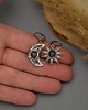 kolczyki wire wrapping Asymetryczne kolczyki księżyc i słońce labradoryt wire wrapping 5