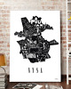 plakaty Mapa - NYSA plakat czarno biały 2