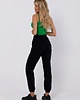 spodnie dresowe damskie Spodnie dresowe z przeszyciami-czarne(M-760) 1
