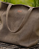 torby na ramię Shopper BASIC z nubuku tapicerskiego w kolorze taupe 3