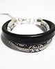 bransoletki skórzane Bransoletka skórzana, wężowa - unisex, czarna, biała 3