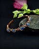 bransoletki wire wrapping Miedziana bransoleta mankietowa z kyanitem 9