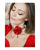 chokery Czerwony choker z jedwabiu 1