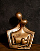 figurki i rzeźby Rzeźba z gipsu, Para Zakochanych, brązowe złoto, wys. 11,7 cm 1