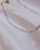 bransoletki z kamieni naturalnych Choker z fasetowanym Rodonitem i Morganitem 4
